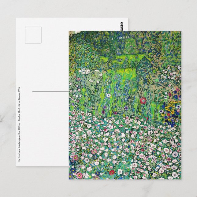 Gustav Klimt - Horticultural Landscape and Hilltop Postcard (Front/Back)
