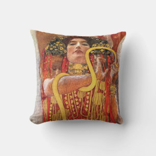 Gustav Klimt - Hygieia Medicine Goddess of Health Cushion