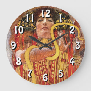 Gustav Klimt - Hygieia Medicine Goddess of Health Large Clock