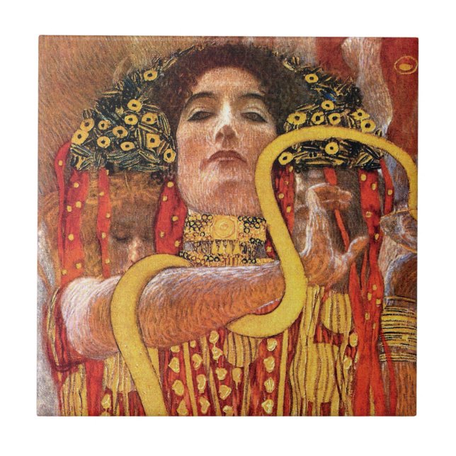 Gustav Klimt - Hygieia Medicine Goddess of Health Tile (Front)