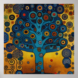 Gustav Klimt Inspired The Tree of Life Poster