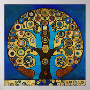 Gustav Klimt Inspired The Tree of Life Poster