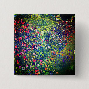 Gustav Klimt Italian Garden 15 Cm Square Badge