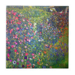 Gustav Klimt Italian Garden Ceramic Tile<br><div class="desc">Tile featuring Gustav Klimt’s oil painting Italian Garden Landscape (1913). A beautiful garden of colourful flowers: red,  white,  pink,  purple. A great gift for fans of Art Nouveau and Austrian art.</div>