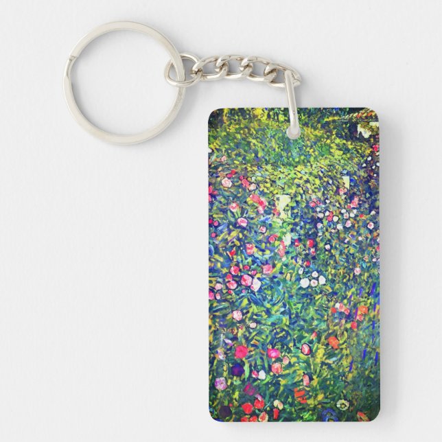 Gustav Klimt Italian Garden Key Ring (Front)