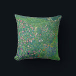 Gustav Klimt - Italian Garden Landscape Cushion<br><div class="desc">Italian Garden Landscape / Italian Horticultural Landscape - Gustav Klimt,  Oil on Canvas,  1913</div>