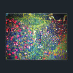 Gustav Klimt Italian Garden Postcard<br><div class="desc">Postcard featuring Gustav Klimt’s oil painting Italian Garden Landscape (1913). A beautiful garden of colorful flowers: red,  white,  pink,  purple. A great gift for fans of Art Nouveau and Austrian art.</div>