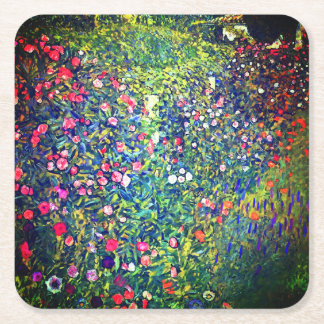 Gustav Klimt Italian Garden Square Paper Coaster