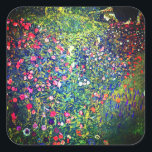 Gustav Klimt Italian Garden Square Sticker<br><div class="desc">Stickers featuring Gustav Klimt’s oil painting Italian Garden Landscape (1913). A beautiful garden of colourful flowers: red,  white,  pink,  purple. A great gift for fans of Art Nouveau and Austrian art.</div>