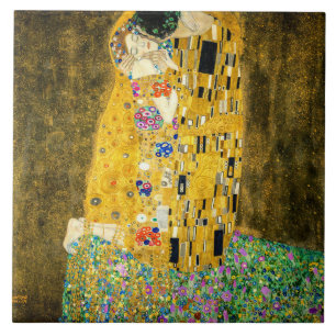 Gustav Klimt Kiss / Valentine's Day Romantic Art Ceramic Tile