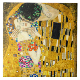 Gustav Klimt Kiss / Valentine's Day Romantic Art Ceramic Tile
