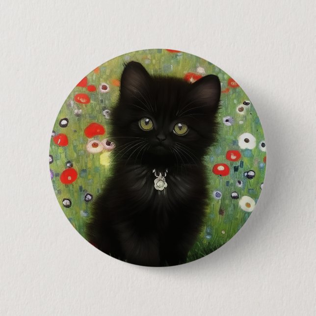 Gustav Klimt Kitten 6 Cm Round Badge (Front)