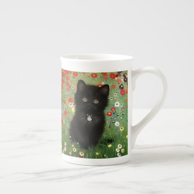 Gustav Klimt Kitten Bone China Mug (Right)