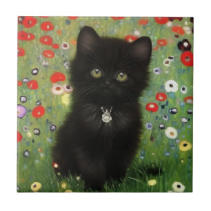 Gustav Klimt Kitten Ceramic Tile