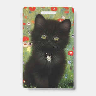 Gustav Klimt Kitten ID Badge