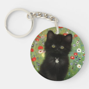 Gustav Klimt Kitten Key Ring