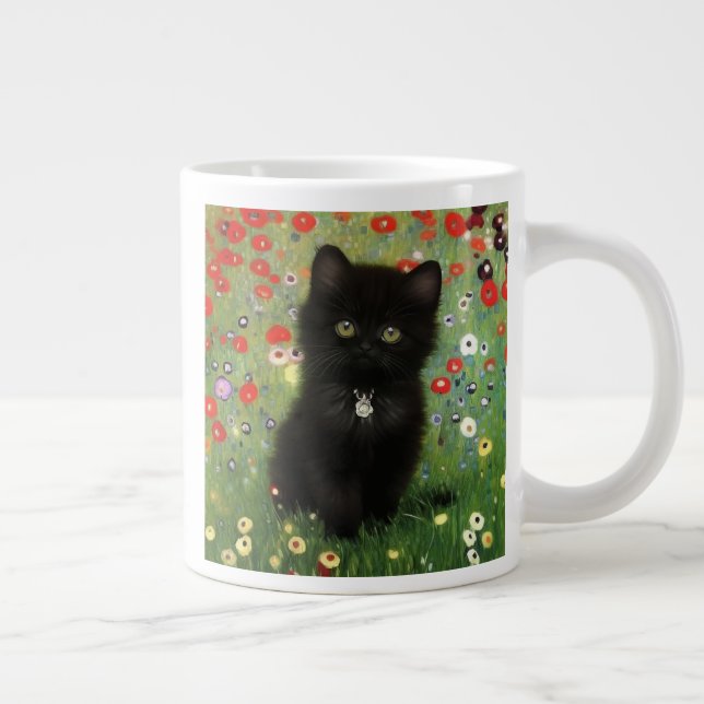 Gustav Klimt Kitten Large Coffee Mug (Right)