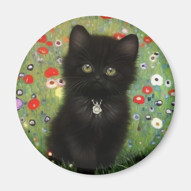 Gustav Klimt Kitten Magnet (Front)
