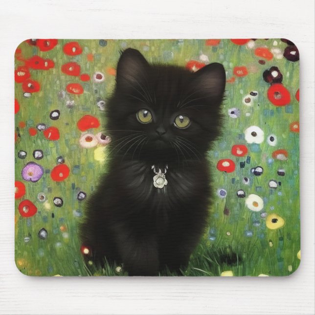 Gustav Klimt Kitten Mouse Pad (Front)