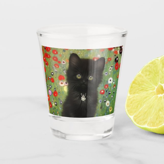 Gustav Klimt Kitten Shot Glass (Front)