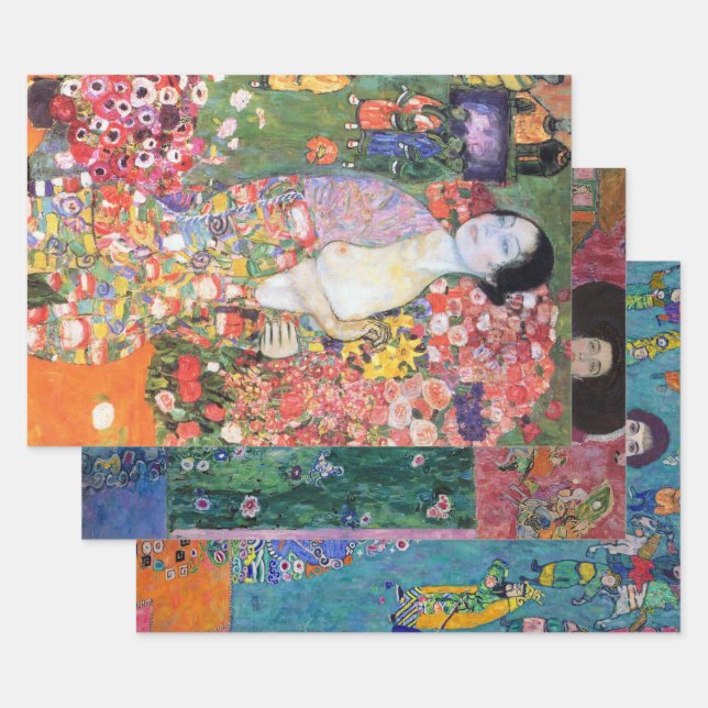 Gustav Klimt, Ladies Wrapping Paper Sheet (Set)