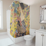Gustav Klimt-Lady with a Fan |  Shower Curtain<br><div class="desc">[Special Reminder] This product is designed using a high-definition JPG format image with dimensions of 11088 x 11040 pixels at 300 DPI.*** Gustav Klimt's "Lady with a Fan" is a mesmerising portrait that captures the essence of the Jugendstil and Art Nouveau movements. The painting features a regal woman, her gaze...</div>
