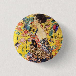 Gustav Klimt Lady With Fan 3 Cm Round Badge