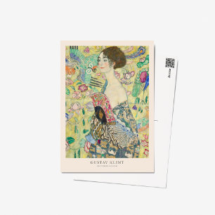 Gustav Klimt Lady with Fan Art Exhibition Poster Postcard