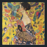 Gustav Klimt Lady With Fan Art Nouveau Painting<br><div class="desc">Gustav Klimt Lady With Fan Art Nouveau Painting This half portrait of a beautiful woman shows a yellow background with asiatic ornaments, colourful birds and lotus flowers. The lady wears a dress in the style of a kimono imprinted with motives of a Chinese dragon dress. Beautiful artistic romantic decorative fine...</div>