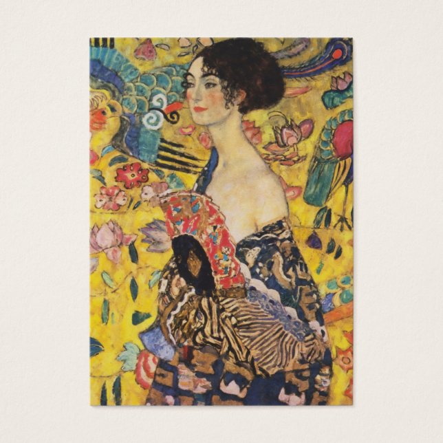 Gustav Klimt Lady With Fan Art Nouveau Painting (Front)
