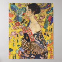Gustav Klimt Lady With Fan Art Nouveau Painting