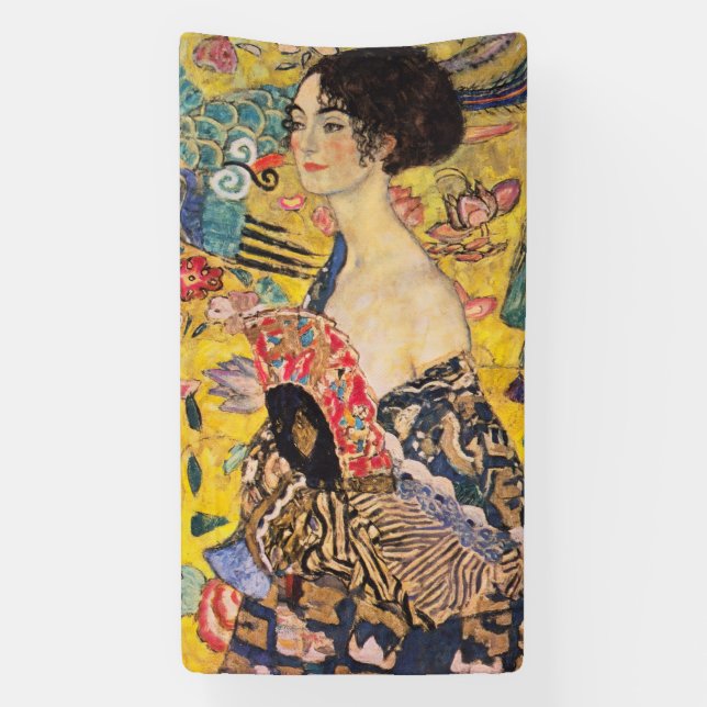 Gustav Klimt - Lady with Fan Banner (Vertical)