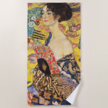 Gustav Klimt Lady With Fan Beach Towel<br><div class="desc">Gustav Klimt Lady With Fan Poster</div>