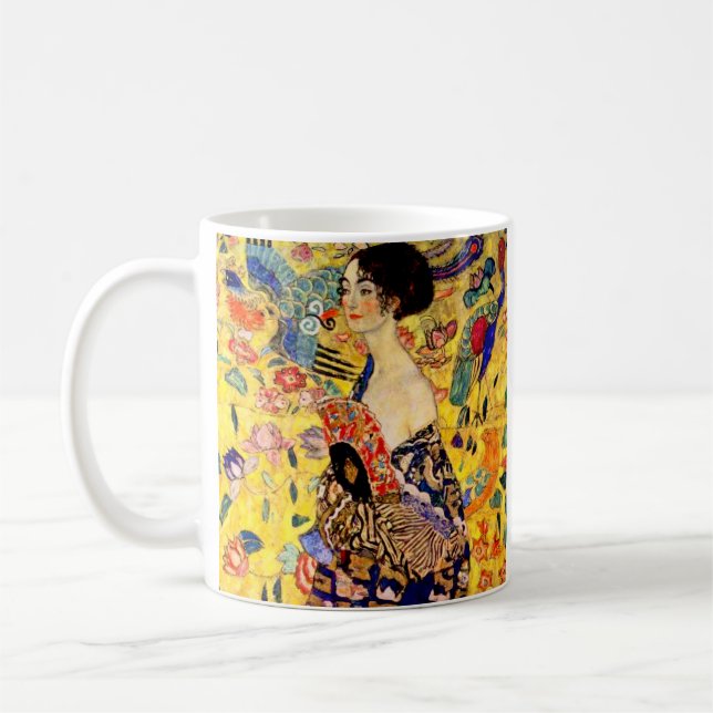 Gustav Klimt Lady with Fan Coffee Mug (Left)