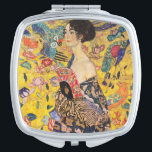 Gustav Klimt - Lady with Fan Compact Mirror<br><div class="desc">Lady with Fan - Gustav Klimt,  Oil on Canvas,  1917-1918</div>