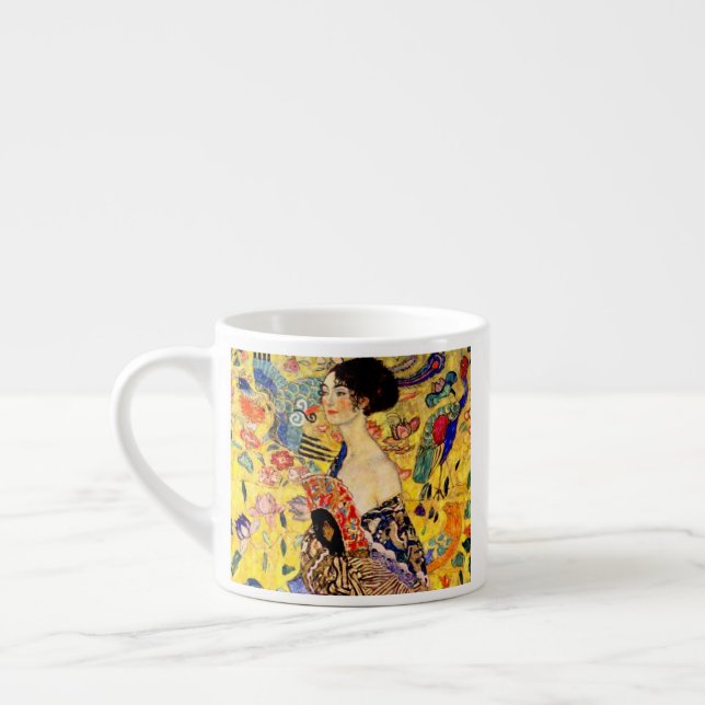 Gustav Klimt Lady with Fan Espresso Cup (Left)