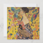 Gustav Klimt - Lady With Fan Holiday Card<br><div class="desc">Gustav Klimt - Lady With Fan 1918</div>