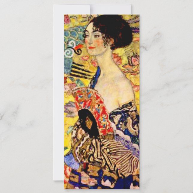 Gustav Klimt Lady with Fan Invitation (Front)