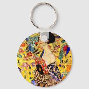 Gustav Klimt Lady with Fan Key Ring
