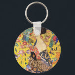 Gustav Klimt Lady With Fan Key Ring<br><div class="desc">Gustav Klimt Lady With Fan Keychain</div>