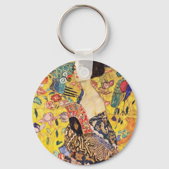 Gustav Klimt Lady With Fan Key Ring (Front)