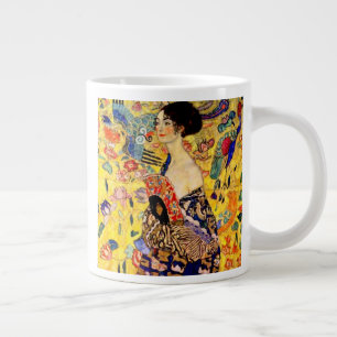 Gustav Klimt Lady with Fan Large Coffee Mug