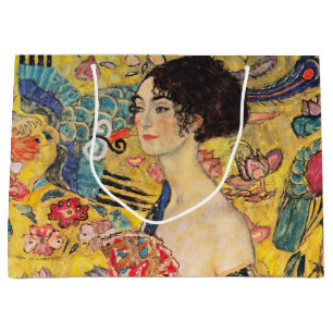Gustav Klimt - Lady with Fan Large Gift Bag