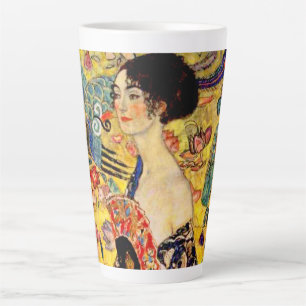 Gustav Klimt Lady with Fan Latte Mug