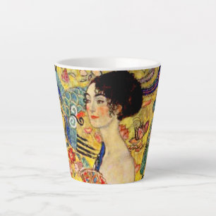 Gustav Klimt Lady with Fan Latte Mug