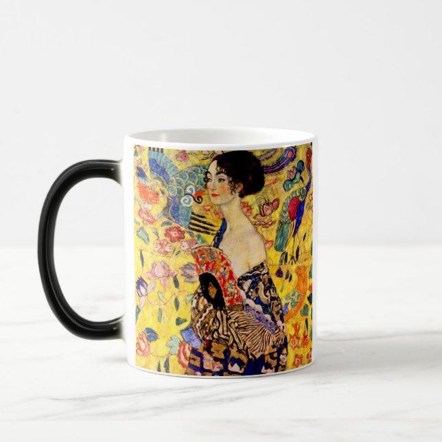 Gustav Klimt Lady with Fan Magic Mug (Left)
