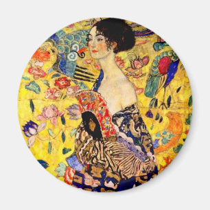Gustav Klimt Lady with Fan Magnet
