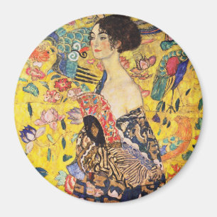 Gustav Klimt Lady With Fan Magnet
