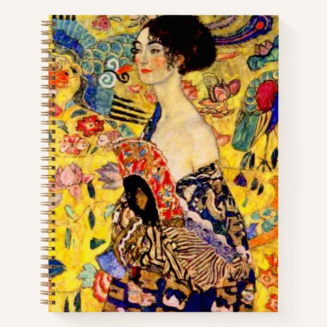 Gustav Klimt Lady with Fan Notebook (Front)