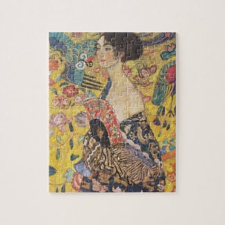 Gustav Klimt - Lady With Fan Painting Jigsaw Puzzle